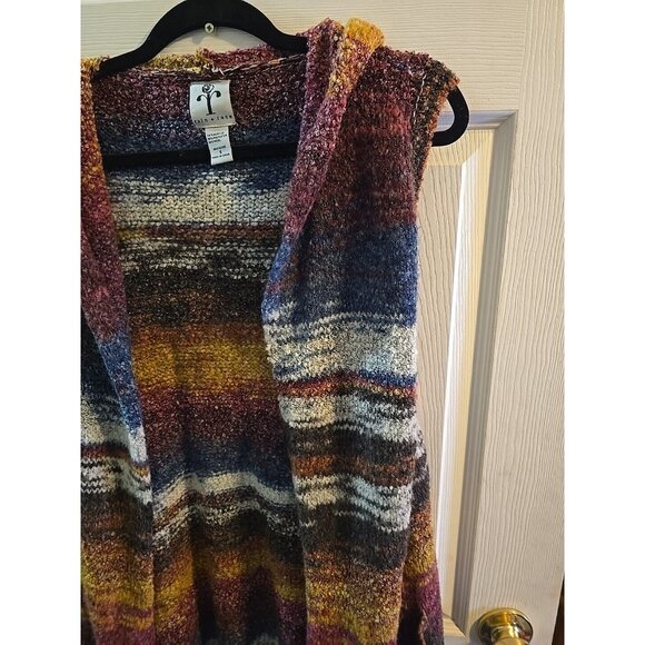 Rain + Rose Sleeveless Hooded Long Boho Cardigan Sweater. Wool Blend. Size Small - Picture 4 of 12